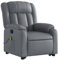 vidaXL Massagesessel, Verstellbar Sessel mit Aufstehhilfe, Fernsehsessel Relaxsessel mit Liegefunktion, Liegesessel Aufstehsessel Polstersessel, Grau Kunstleder