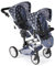 Bayer Chic 2000® Puppenwagen Linus Duo – Sternchen Navy – Faltbarer Zwillingspuppenwagen – Verstellbarer Griff 50-82 cm – Puppen bis 50 cm – 4-8 J.