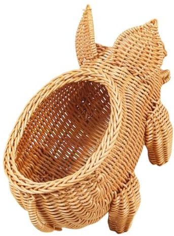 Cabilock Canasta De Frutas Cesta De Frutas De Ratán Contenedor De Patatas y Cestas De Frutas para Cocinas Plato De Frutos Secos Alimento Productos Domésticos Ratán Imitación Plástico PP