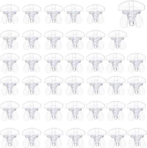 ZAHD 40 Stück Kopf für Gardinenschienen Gardinenstopper Schiene Stopper Gardinen Feststeller Endfeststeller Gardinenschiene Stopper für Schienen für Vorhang Haken, Duschvorhang Schiene (Transparent)