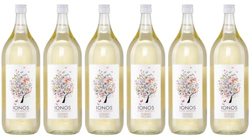 Ionos Weißwein trocken 6x 2,0l | Trockener Weißwein aus Griechenland | Cavino | 12% Vol. | +20ml Jassas Olivenöl
