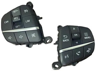 RZCREW Lenkradschaltertaste Kompatibel Mit Ford Für Fiesta MK4 2019 2020 Tempomat Taste Auto Geschwindigkeit Begrenzte Lenkrad Schalter Tasten Zubehör 93302UG50009B