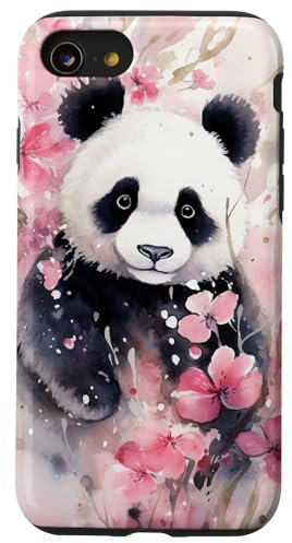 niedlicher Panda Aquarell Hülle für iPhone SE (2020) / 7 / 8