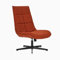 39F FURNITURE DREAM Moderner Drehsessel mit Sitzfläche aus Stoff mit Liegefunktion und Metallsockel, Rot Orange, 63,5 x 85 x 93 cm