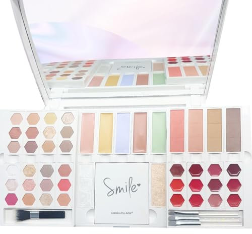 All-in-one Make up Set,Kosmetik Geschenkset,Cosmetics with Mirror,Beauty Adventskalender 2024,Makeup-Geschenkset für Teenager Mädchen & Frauen,Lip Jelly/Eyeshadow/Highlight/Blush All in one Makeup Set