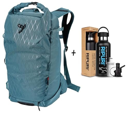 Nitro Snowboards, Splitback Set mit Ripuri 600 ml Flasche & Filter, Splitboard Rucksack, Tourenrucksack, 30 L, Arctic