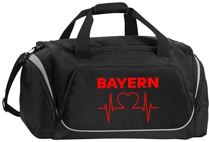 multifanshop Sporttasche - Bayern - Herzschlag - Druck rot - Tasche Größe one size schwarz