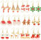 BOARDFEB Weihnachten Ohrringe Set - 12 Paar Weihnachtsmann, Schneemann, Schneeflocke Ohrstecker für Damen