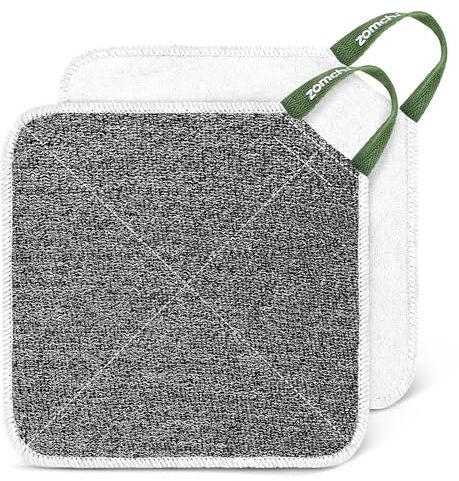 ZOMCHI Wash Cloths for Face and Body, 2 Pack, Dark Grey