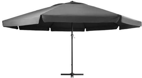Higsose Gartenschirm 600x385 cm Sonnenschirm Balkon Parasol Marktschirm mit Lüftung und Kurbelsystem Anthrazit UV Beständigem und Verblassfestem mit 8 Schirmrippen aus Aluminium und Polyester