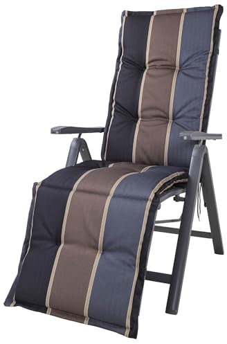 Auflage Relaxliege Naxos 20536-800 schwarz-grau-braun gestreift 178x50x6 cm gestreift
