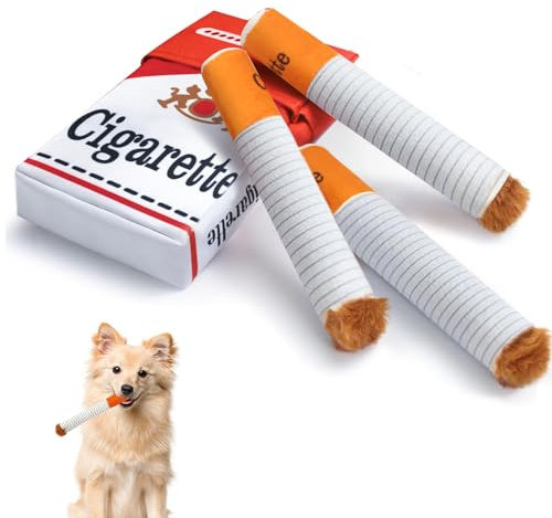 Wdmiya Jouet Amusant et Infroissable en Forme de Cigarette couinante pour Chien et Chiot - Jouet en Peluche pour Chiens de Petite et Grande Taille (Rose)