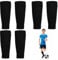 Qianeffort Football Shin Guards, 3 Pairs Black Elastic Shin Pad Socks, Size 32 x 9 cm, Multi-sport, Soccer, Tennis, Running, etc.