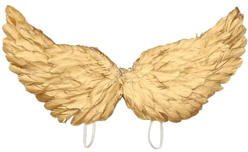 CHICTRY Weihnachten Engelsflügel Federflügel Cute Angel Wings Amor Flügel Weihnachten Karneval Fasching Festival Mottoparty Gold M