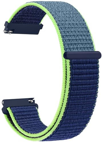 Cinturino di ricambio in nylon per Garmin Forerunner 245/645/55, 20 mm, in nylon, a sgancio rapido, per Garmin Forerunner 55/245/645/645/645 Music, per donne e uomini (lime)