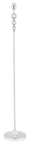 Happy Homewares Modern Designer Shiny Chrome Floor Lamp Base with Clear Crystal Glass Faceted Spheres| 1 x E27 11w Maximum | 145cm High