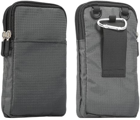 Handytasche zum Umhängen Nylon Klein, Gürteltasche Smartphone mit Karabiner, Nylon Handy Schultertasche Holster Brieftasche Handytasche mit Gütelclip Handy Hüftentasche mit Karabiner und Schlaufe