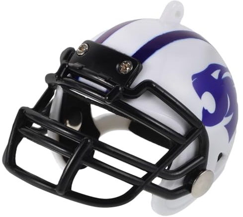 American Football Mini Helm, Football Helm Miniatur mit Tiger-Motiv | , Sport Souvenir und Sammlerstück für Football Fans, Schreibtisch und Regal Deko, Weiß