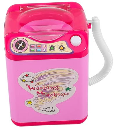 Abaodam Realistic Mini Washing Machine Toy for Boy Girl Educational Pretend Play Appliance Fun Family Bonding Skill Enhancement for Girls Tiny Laundry Simulation in Whirlwind Pink