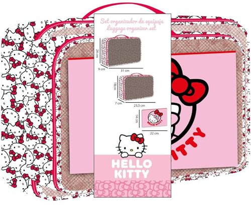 Hello Kitty Travel Toiletry Bag Set | Makeup Case Set with Kawaii Design for Girls and Women