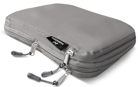 NANDADEVI Organiseur pour Valise, Cubes de Rangement, Gadgets de Voyage, Essentiels de Voyage, Organiseur pour Valises et Sac à Dos (S-Gris, 30x20x5cm)