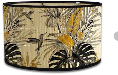 Abad-jour en bambou rétro, abat-jour en forme de tambour rond pour tables ou lustres, adapté aux lustres de plafond simples (Style 19)
