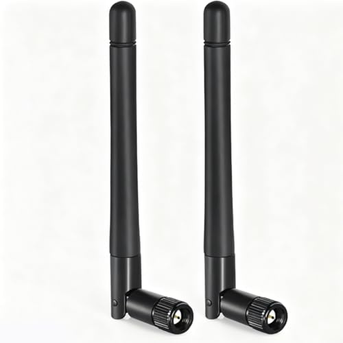 2 Antennes WiFi Male Bi-Bande, 2.4GHz 5GHz Omnidirectionnel Routeur Reseau | connecteur broche interne, frequences dual band stable, finition discrete sobre, installation simple vissage
