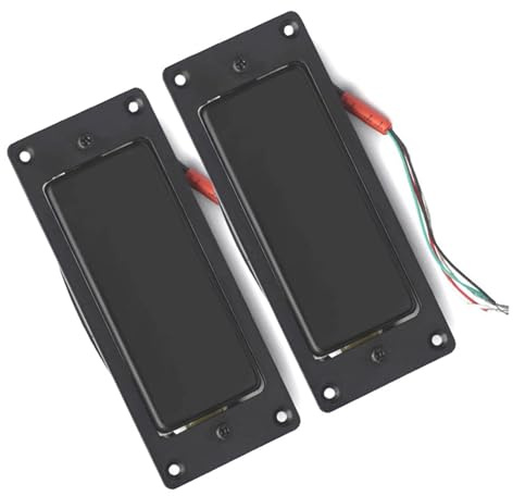 Mini Humbucker Tonabnehmer 68 X 29 Mm Geschlossener E Gitarren Hals/Steg Professionelles Zubehör Professionelle Tonabnehmer für Musikinstrumente(Black 2Pcs)