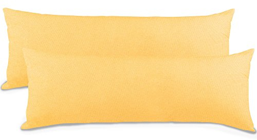 aqua-textil Classic Line Kissenbezug 2er-Set 40 x 145 cm Creme gelb Baumwolle Seitenschläferkissen Bezug Kissenhülle, Kopfkissenüberzug, Pillowcase, Bettkissen, Kopfkissenbezug, Reißverschluss