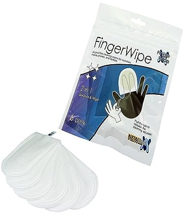 6 pack of FingerWipes - Perfect Cleaning Wipes for Monitor, Mobile Phone, Screen, Tv, ipad, Kindle, tablet by rhinocables