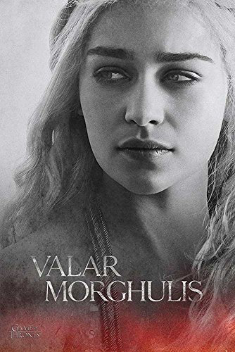 Game of Thrones - Daenerys Targaryen - Fantasy Film Movie Poster - Grösse 61x91,5 cm + Wechselrahmen, Shinsuke® Maxi MDF Weiss, Acryl-Scheibe