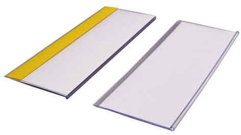 Self-Adhesive Ticket Holder, Identify Locations, Products, Shelving And Racking, Perfect For Office, Store, Garage And Industrial Environment, H.80Mm X W.200Mm (Pack Of 50) Including Card