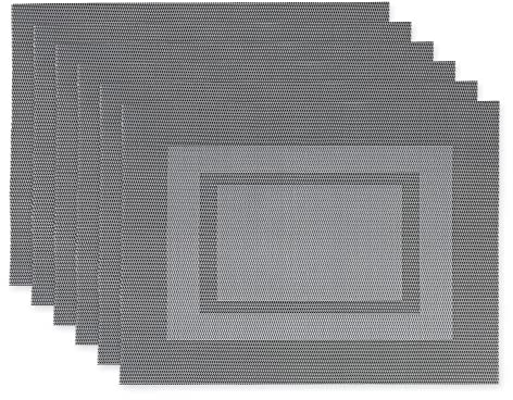 DII Everyday Tischplatte aus gewebtem Vinyl für drinnen und draußen leicht zu reinigen Tischset Bordered Gray