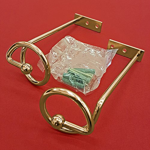 Easy-Shadow - 2 Stück Hochwertige Drapierhaken Messing für Gardinen/Gardinenschals/Querbehänge/Vorhänge - Haken aus Metall zur Dekoration von Schals/Stores inkl. Montagematerial - Messing