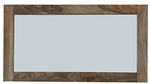 MASSIVMOEBEL24.DE|Wandspiegel Sheesham Massivholzrahmen grau geölt, Glas, Serie Nature Grey