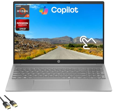 HP 2025 Omnibook 5 Touchscreen Laptop,16 FHD 2K Copilot AI Laptop, AMD Ryzen AI 7 350(50 TOPS NPU), 16 GB RAM LPDDR5x 1TB SSD, PDG HDMI Cable, US Version KB, WiFi 6, BT 5.4, Student & Business