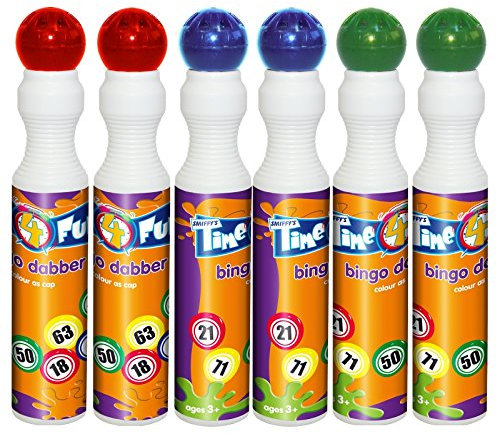 Bingo-Stifte, 43 ml, Packungen mit 6, 12 oder 60 Stück erhältlich (rot, grün, blau)