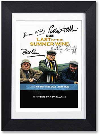 Memorabilia Last Of The Summer Wine Cast Signed Autograph Signature A4 Poster Photo Print Photograph Wall Art Picture TV Show Series Season DVD (A4 BLACK FRAMED & MOUNTED)
