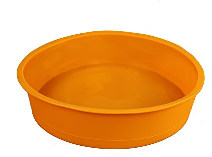 GMMH Silikonbackform Rund Durchmesser 26 cm, Silikon Form Kuchen Backform Kuchenform Brotbackform Obstbodenform (Orange)