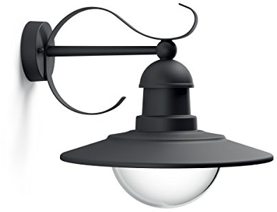 Philips Topiary Wandleuchten für den Außenbereich, E27-Fassung, wasserfest, schwarz, IP44 wetterfest, 35 x 30 x 29 cm