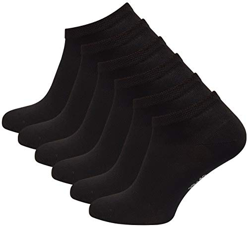 Vincent Creation 6 Paar Herren BAMBUS Sneaker Socken, Spitze handgekettelt, Super Qualität