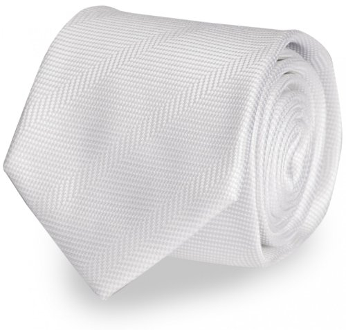 Fabio Farini - Klassische Herren Krawatte Unifarben - 8cm Breite - einfarbige und elegante Unicolor Schlipse für jeden Anlass wie Hochzeit, Konfirmation oder Business Weiß