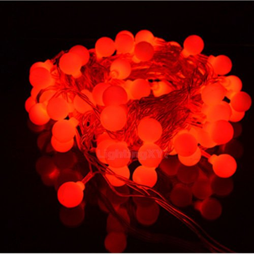 JnDee™ Battery Powered Red Berry Ball Shaped LED Fairy Lights 4M 40LED - ON/Off/Flash Functions, Perfect for Christmas Wedding and Parties