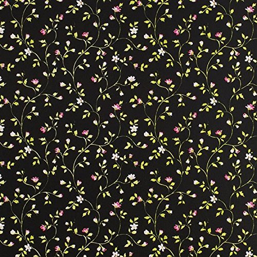 Landhaus Tapeten Blumen Ranken Dekor black