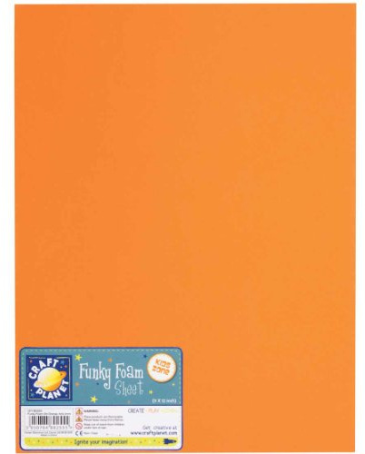 Craft Planet 9inch x 12inch Funky Foam - Orange (Single Sheet)