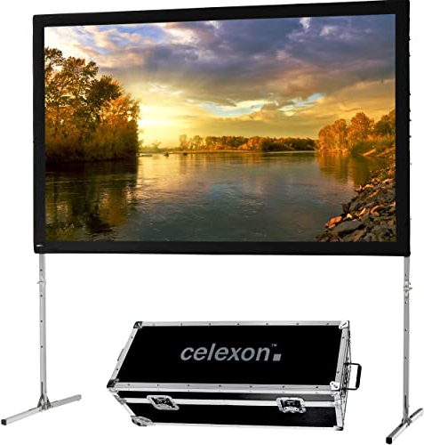 celexon Mobil Expert Frontprojektion Falt-Rahmen-Leinwand 115 | 244x152 cm 16:10 | transportable 4K, Full-HD Projektionsfläche mit Standgerüst für Ihren Outdoor- & Heimkino-Beamer | inkl Roll-Koffer
