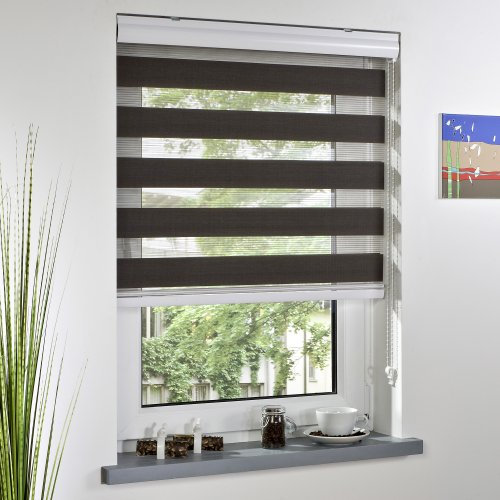 Liedeco Duo-Rollo, Doppelrollo mit Blende | Espresso | B 90 x H 220 cm