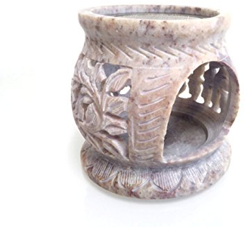 Fumaga – Räucherstövchen aus Speckstein mit Sieb „Blume“ Ø 7,5 cm, H: 8,0 cm