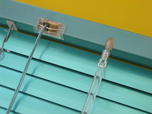 Alu Jalousie grün metallic Mint - Breite 50 bis 240 cm - Höhe 130/160 / 220 cm - Tür Fenster Rollo Jalousette Aluminium Fensterjalousie Lamellen Metall (80 x 160 cm)