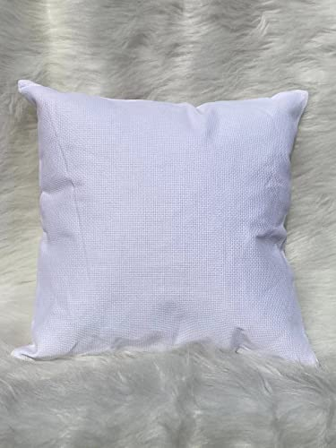 SWEET HOME Kissenhülle aus Baumwoll-Aida-Stoff, Kreuzstich, 11ct, 40 x 40 cm, Weiß, einfarbig, Dekorative Kissenhülle für Sofas oder Stühle, Bettwäsche und Kissen für das Schlafzimmer